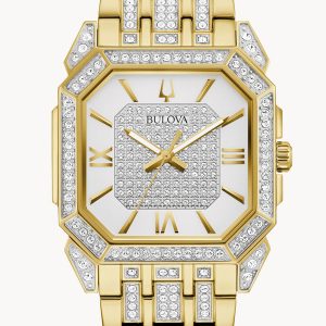 MEN’S BULOVA OCTAVA SILVER-TONE DIAL WATCH 98A295