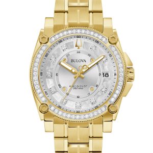 BULOVA PRECISIONIST CHAMPLAIN DIAMOND SILVER TONE DIAL WATCH 98J120