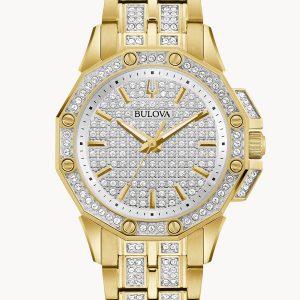 WOMEN’S BULOVA OCTAVA SILVER-TONE DIAL WATCH 98L302