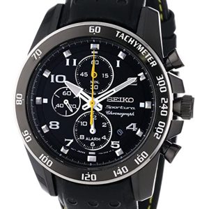 SEIKO SPORTURA QUARTZ CHRONOGRAPH BLACK DIAL WATCH SNAE67