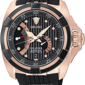 SEIKO VELATURA KINETIC DIRECT DRIVE BLACK DIAL WATCH SRH006