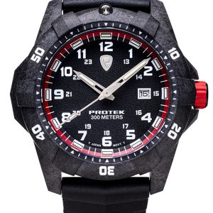PROTEK DIVE SERIES 1002 BLACK DIAL W/ RED ACCENTS WATCH PT1002