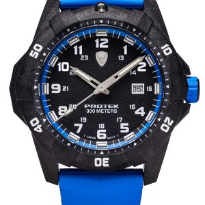 PROTEK DIVE SERIES 1003B BLACK DIAL W/ BLUE STRAP WATCH PT1003B