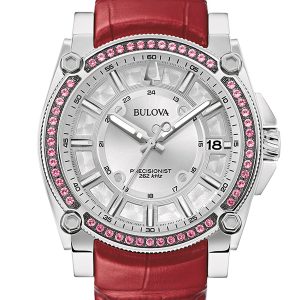 BULOVA PRECISIONIST SERIES CHAMPLAIN PINK SAPPHIRE WATCH 96J127