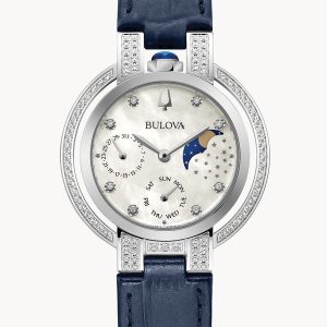 BULOVA WOMEN’S RUBAIYAT DIAMOND TEXTURED WHITE MOP DIAL 96R237