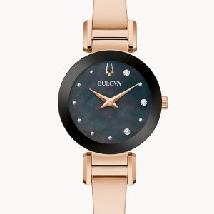 BULOVA MARC ANTHONY BLACK DIAL LADIES WATCH 97P163