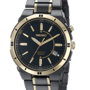 SEIKO KINETIC STAINLESS STEEL BLACK DIAL SKA366