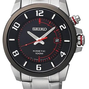 SEIKO KINETIC STAINLESS STEEL BLACK DIAL SKA553