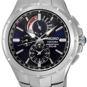 SEIKO COUTURA SOLAR PERPETUAL CHRONOGRAPH BLACK DIAL SSC375