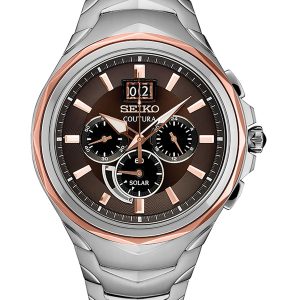 SEIKO COUTURA SOLAR POWERED CHRONOGRAPH BROWN DIAL SSC628