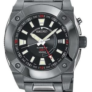 SEIKO KINETIC GMT BLACK ION BLACK DIAL SUN007