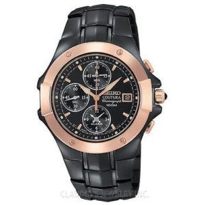 SEIKO COUTURA CHRONOGRAPH BLACK DIAL MEN’S WATCH SNAC42