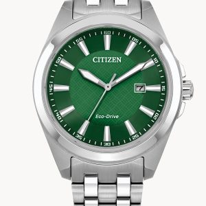 CITIZEN PEYTEN GREEN DIAL STAINLESS STEEL WATCH BM7530-50X
