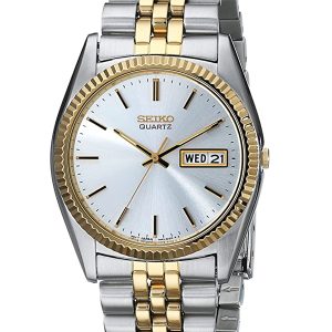 SEIKO TWO-TONE WHITE DIAL MEN WATCH SGF204