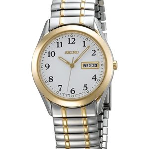 SEIKO TWO-TONE WHITE DIAL MEN WATCH SGG740