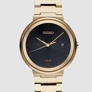 SEIKO SOLAR ESSENTIALS BLACK DIAL WATCH SNE482