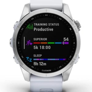 GARMIN FENIX 7S SILVER W/ WHITESTONE BAND SMARTWATCH 010-02539-02