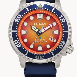 CITIZEN PROMASTER DIVE ORANGE DIAL W/ BLUE POLYURETHANE BN0169-03X
