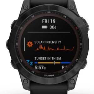 GARMIN FENIX 7 SAPPHIRE SOLAR CARBON GRAY DLC TITANIUM W/ BLACK BAND 010-02540-20