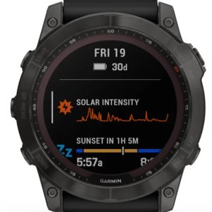 GARMIN FENIX 7X SAPPHIRE SOLAR CARBON GRAY DLC TITANIUM W/ BLACK BAND 010-02541-10