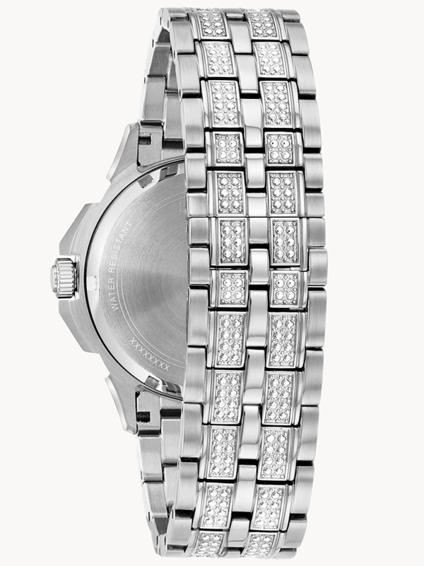 BULOVA CRYSTAL OCTAVA SILVER DIAMOND STAINLESS STEEL WATCH 96C134 - Image 4