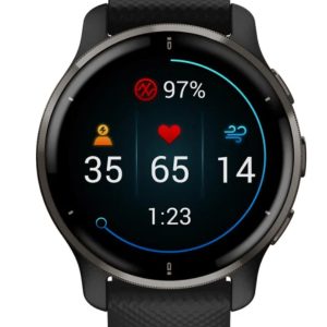 GARMIN VENU 2 PLUS SLATE STAINLESS STEEL BEZEL W/ SILICONE BAND WATCH 010-02496-01