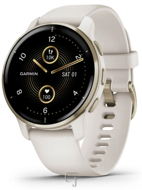 GARMIN VENU® 2 PLUS CREAM GOLD STAINLESS STEEL BEZEL W/ IVORY CASE AND SILICONE BAND 010-02496-02 - Image 6