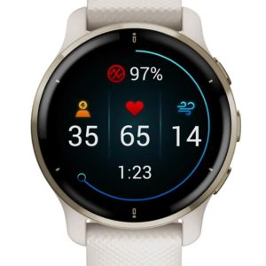 GARMIN VENU® 2 PLUS CREAM GOLD STAINLESS STEEL BEZEL W/ IVORY CASE AND SILICONE BAND 010-02496-02