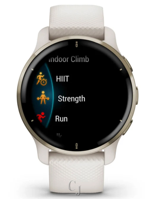 GARMIN VENU® 2 PLUS CREAM GOLD STAINLESS STEEL BEZEL W/ IVORY CASE AND SILICONE BAND 010-02496-02 - Image 3