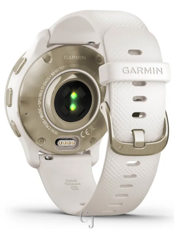 GARMIN VENU® 2 PLUS CREAM GOLD STAINLESS STEEL BEZEL W/ IVORY CASE AND SILICONE BAND 010-02496-02 - Image 9