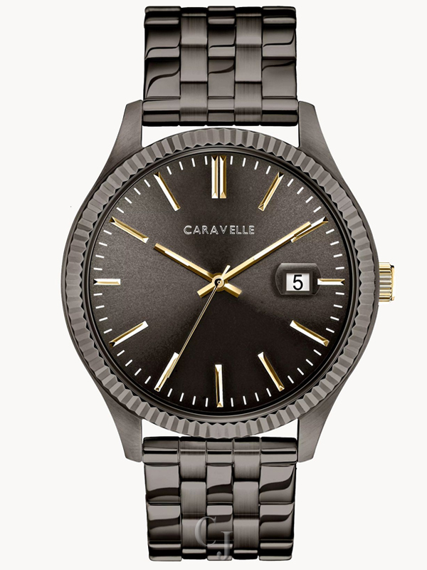 CARAVELLE BY BULOVA DRESS GRAY DIAL STAINLESS STEEL BRACELET WATCH 45B149