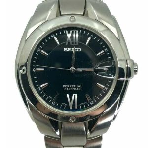 SEIKO PERPETUAL CALENDAR BLACK DIAL WATCH 8D7511