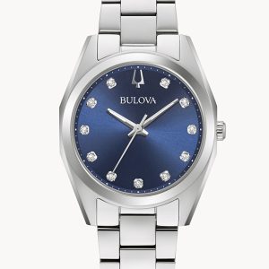 BULOVA SURVEYOR BLUE DIAL STAINLESS STEEL BRACELET WATCH 96P229
