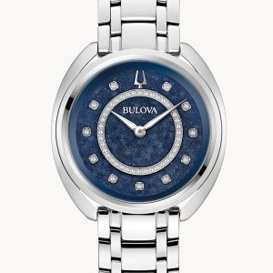 BULOVA CLASSIC DUALITY BLUE DIAL STAINLESS STEEL BRACELET WOMEN’S WATCH 96X160