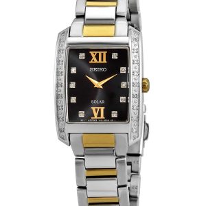 SEIKO DIAMOND COLLECTION SOLAR BLACK DIAL WOMEN’S WATCH SUP405