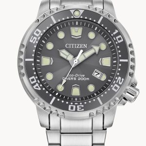 CITIZEN PROMASTER DIVE GRAY DIAL STAINLESS STEEL BRACELET WATCH BN0167-50H