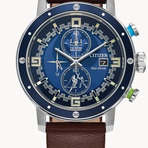 CITIZEN STAR WARS LUKE SKYWALKER BLUE DIAL LEATHER STRAP WATCH CA0768-07W