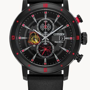 CITIZEN STAR WARS DARTH VADER BLACK DIAL LEATHER STRAP WATCH CA0769-04W