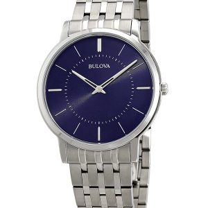 BULOVA BLUE DIAL STAINLESS STEEL MEN’S WATCH 96A188