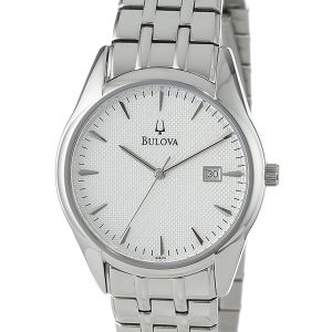 BULOVA WHITE DIAL STAINLESS STEEL MEN’S WATCH 96B119