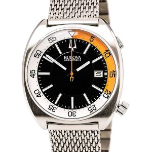 BULOVA ACCUTRON STAINLESS STEEL BLACK DIAL MEN’S WATCH 96B208