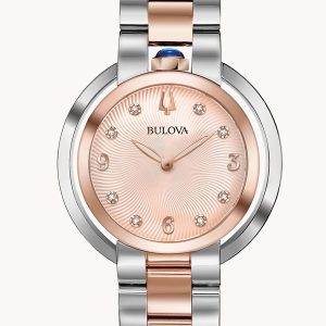 BULOVA RUBAIYAT DIAMOND ROSE GOLD-TONE DIAL WOMEN’S WATCH 98P174