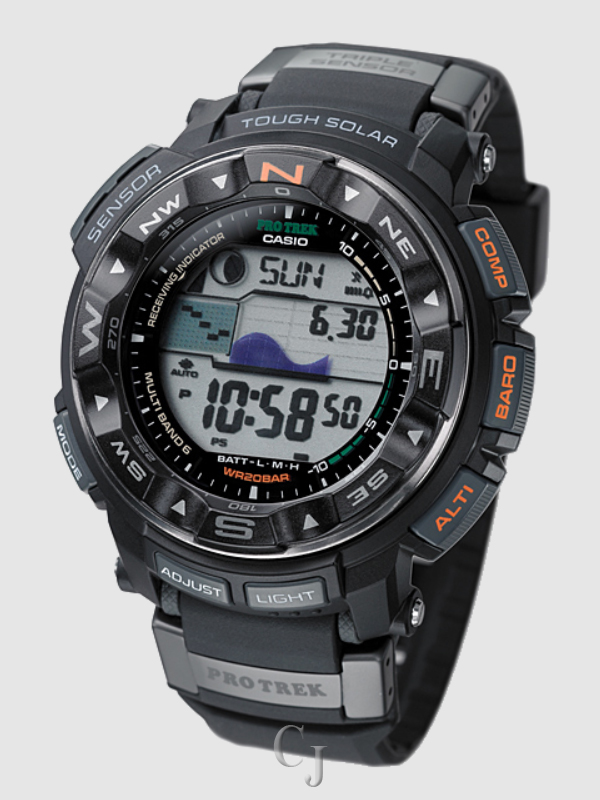 CASIO PRO TREK MULTIFIELD LINE SOLAR POWERED TRIPLE SENSOR MEN’S WATCH PRW2500R-1 - Image 3