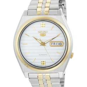 SEIKO 5 AUTOMATIC WHITE DIAL MEN'S WATCH SNX166