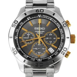 SEIKO CHRONOGRAPH GREY DIAL MEN'S QUARTZ WATCH SSB057