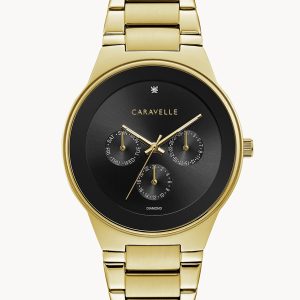 CARAVELLE BY BULOVA MODERN BLACK DIAL MEN’S WATCH 44D102