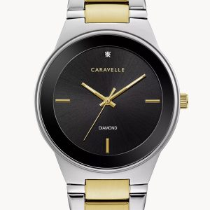 CARAVELLE BY BULOVA MODERN BLACK DIAL MEN’S WATCH 45D107
