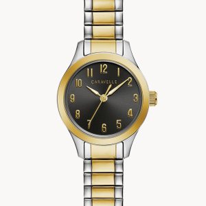 CARAVELLE BY BULOVA TRADITIONAL BLACK DIAL WOMEN’S WATCH 45L185
