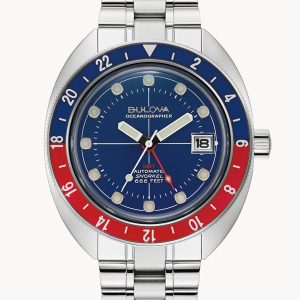 BULOVA OCEANOGRAPHER GMT BLUE DIAL MEN’S WATCH 96B405