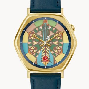 BULOVA LIMITED EDITION FRANK LLOYD WRIGHT IMPERIAL HOTEL MULTIPLE DIAL MEN’S WATCH 97A177